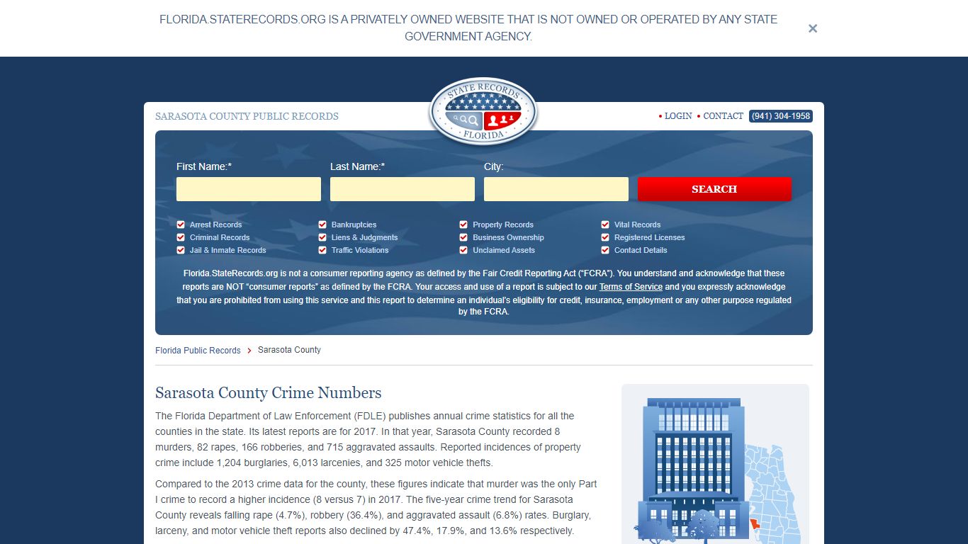 Sarasota County Arrest, Court, and Public Records | StateRecords.org
